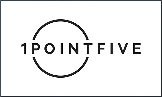 1PointFive Logo - Black on White